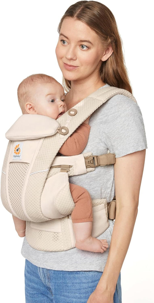 ERGOBABY OMNI BREEZE nosidełko ergonomiczne, oddychające nosidło dla niemowląt z przodu, bokiem i na plecach