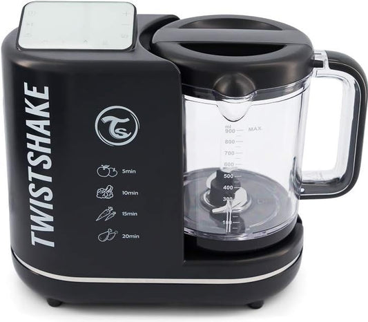 TWISTSHAKE 6w1 parowar mikser sterylizator 900 ml czarny, wielofunkcyjny blender parowy do gotowania i sterylizacji