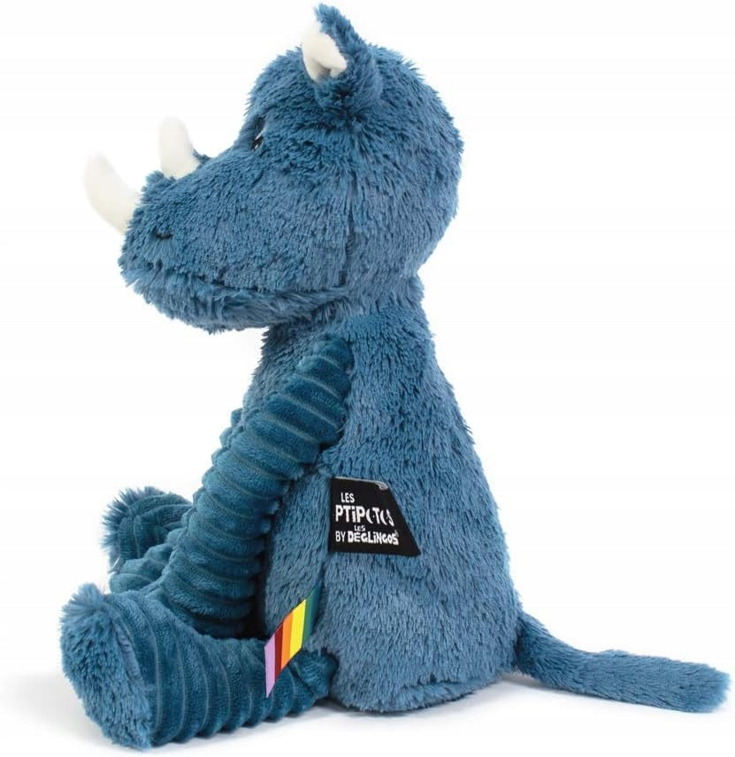 LES DEGLINGOS Ptipotos peluche suave RINOCERONTE 34 cm
