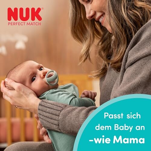NUK Perfect Match smoczki 0-6 mies. 2 szt. zielony/niebieski - smoczek uspokajający dla niemowląt, dopasowany do wieku