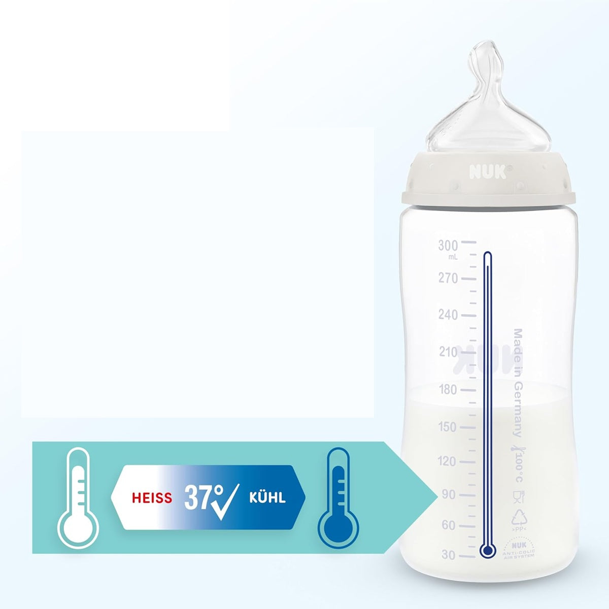 NUK First Choice+ biberón de 360 ml tetina XL 6-18 m JIRAFA
