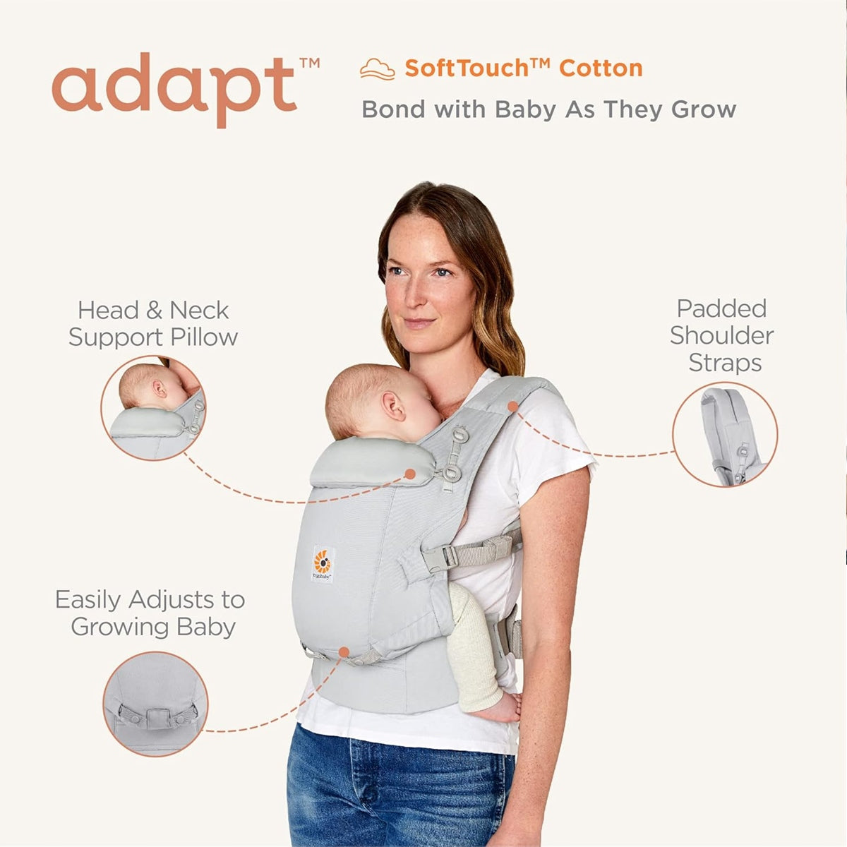 ERGOBABY ADAPT portabebés ergonómico 3,2-20 kg