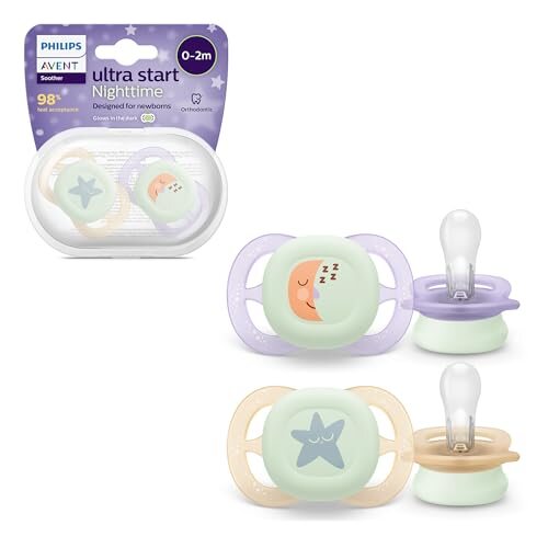 Philips Avent Ultra Start Night chupetes para recién nacido x2