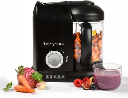 BEABA Babycook ROBOT KUCHENNY 4w1 parowar, mikser, czarny, BPA free, 1100 ml, z akcesoriami