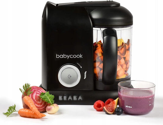 BEABA Babycook ROBOT KUCHENNY 4w1 parowar, mikser, czarny, BPA free, 1100 ml, z akcesoriami
