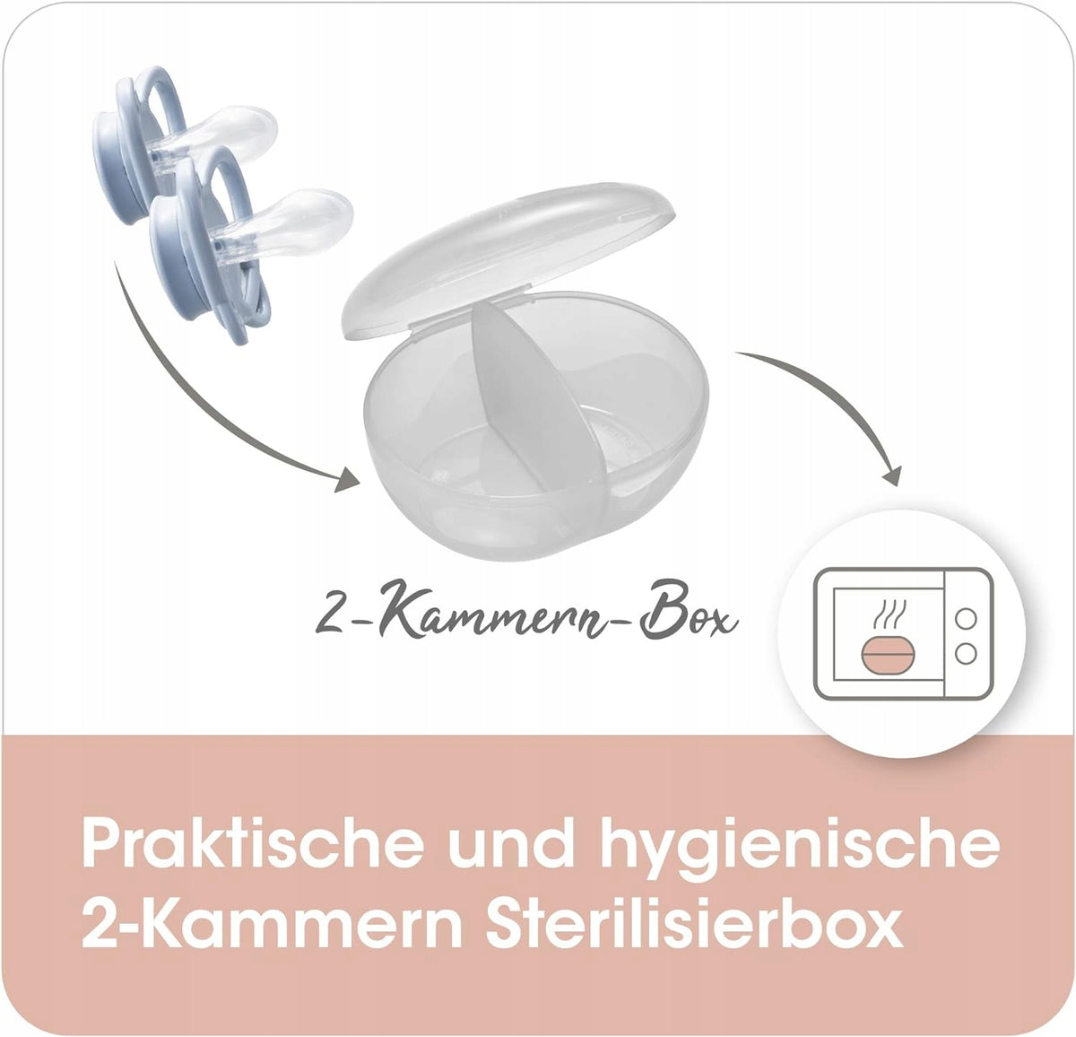 NIP My Butterfly smoczek uspokajający x2 5-18msc, 2-kamienna sterylizierbox