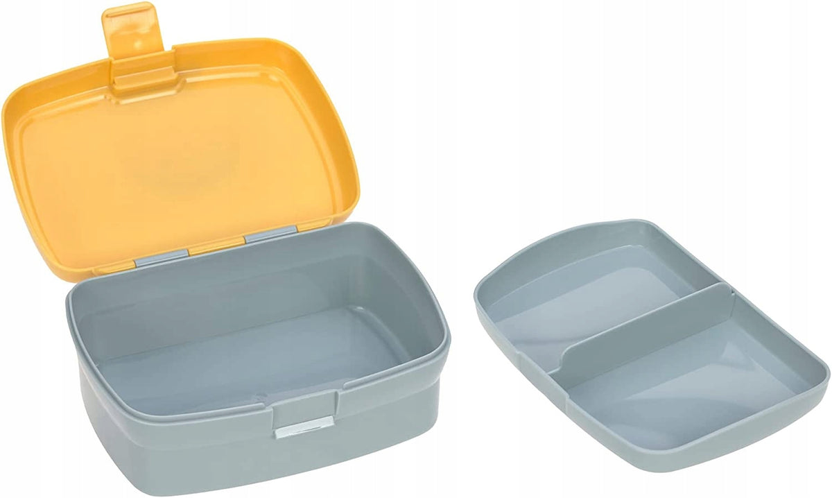 LASSIG zestaw śniadaniowy BIDON śniadaniówka żółty lunchbox z wyjmowanym pojemnikiem na przekąski