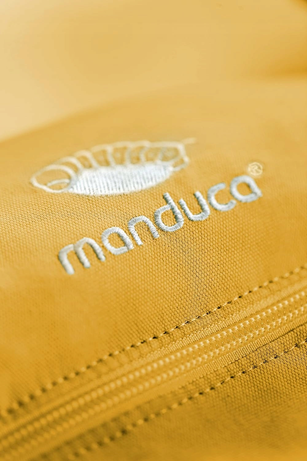 MANDUCA First nosidełko klamrowe bawełna organiczna, żółte z logo, 100% bawełna organiczna