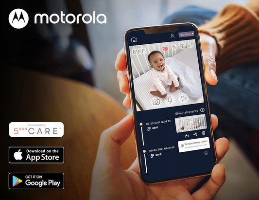 MOTOROLA VM85 Connect niania elektroniczna 5" FHSS z aplikacją do monitoringu dziecka na smartfonie