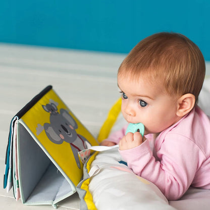 TAF TOYS książka sensoryczna kontrastowa LUSTERKO dla niemowląt, kolorowa książeczka z lusterkiem