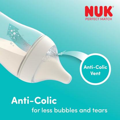 NUK Perfect Match smoczek 6m+ x2 z Anti-Colic Vent dla mniej bąbelków i łez