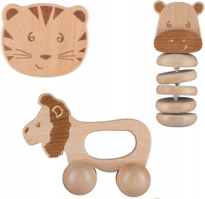 BEBE CONFORT set de juguetes de madera con sonajeros 3 m+