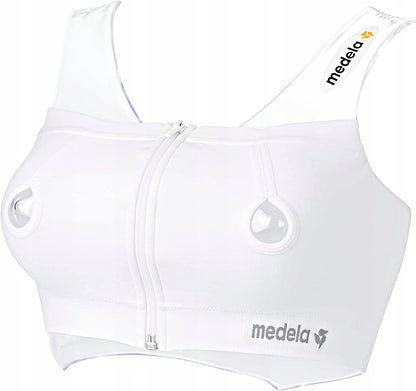 MEDELA gorset do laktatora EASY EXPRESSION M, biały, do wygodnego odciągania pokarmu bez użycia rąk