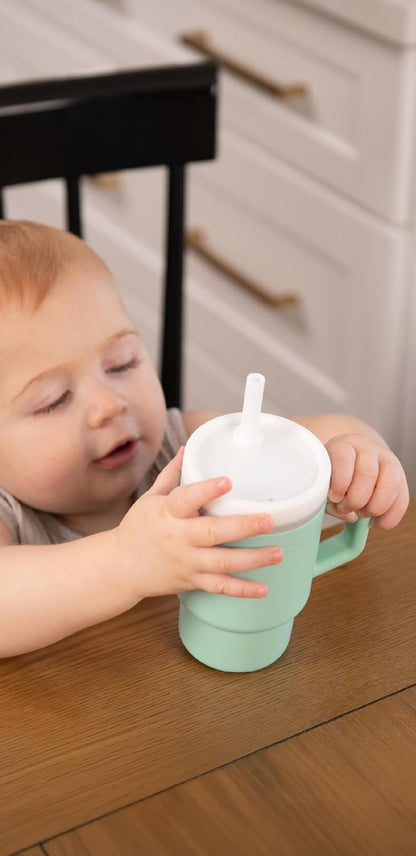 INFANTINO My 1st Tumbler vaso de silicona antigoteo con boquilla 266 ml 6 m+
