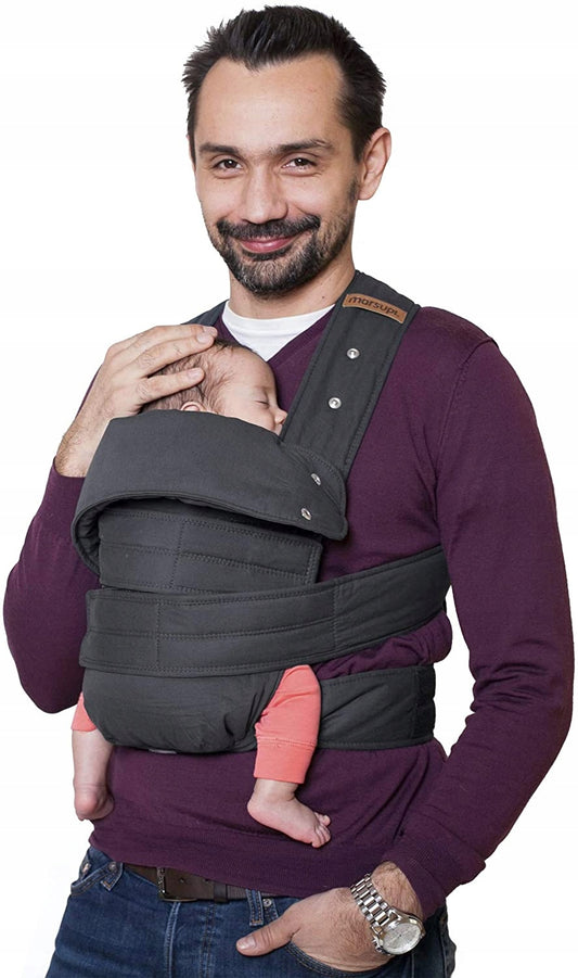 MARSUPI 2.0 nosidełko ergonomiczne S/M 3,5 - 15 kg, szare, dla niemowlęcia w pozycji M