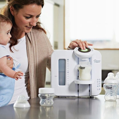TOMMEE TIPPEE Perfect Prep EKSPRES DO MLEKA 2 min. biały podgrzewacz do mleka dla niemowląt, przygotowanie butelki w 2 minuty