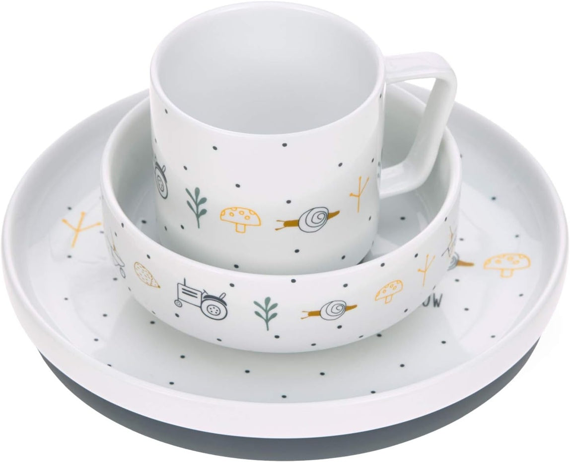 LASSIG Garden Explorer set de vajilla de porcelana para niños