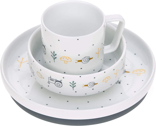 LASSIG Garden Explorer set de vajilla de porcelana para niños