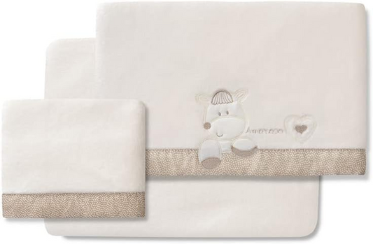 INTERBABY juego de ropa de cama de 3 piezas de forro polar para bebés