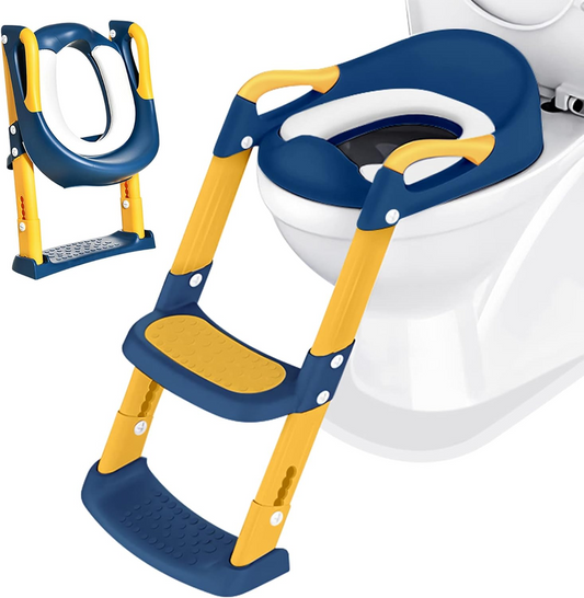 Adaptador de inodoro con escalones para niños