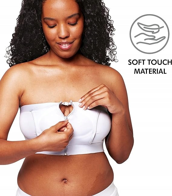 MEDELA gorset do laktatora HANDS-FREE XL biały, miękki materiał, bez rąk do wygodnego odciągania