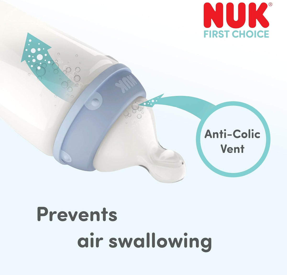 NUK First Choice Perfect Start zestaw butelek 0-6m 8 elementów, antykolkowy smoczek z Anti-Colic Vent
