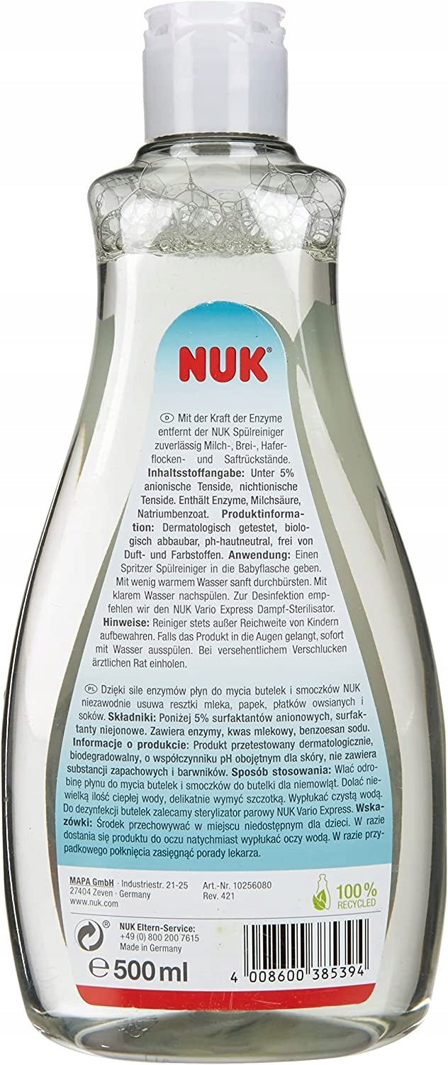 NUK płyn do mycia butelek i smoczków 500ml do czyszczenia butelek i akcesoriów dziecięcych