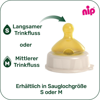 NIP Cherry Tetina para biberón M 0+ x2 de látex verde