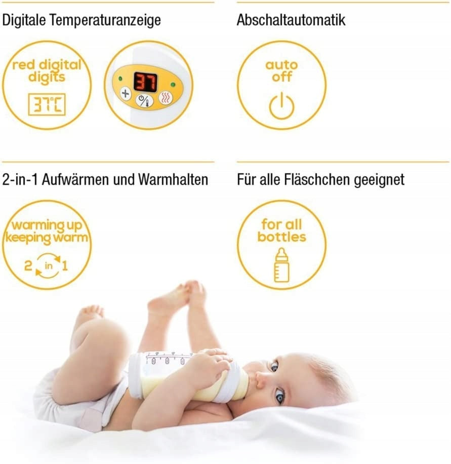 BEURER podgrzewacz do butelek i słoiczków z cyfrowym wyświetlaczem, automatycznym wyłączaniem i 2 w 1
