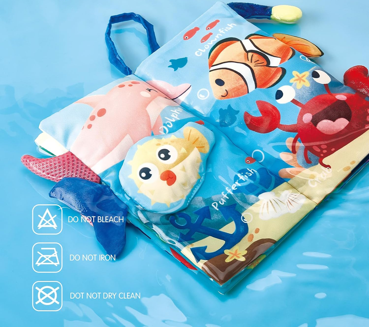 HAHALAND Animales Marinos libro sensorial colgante 12,5 x 22 cm