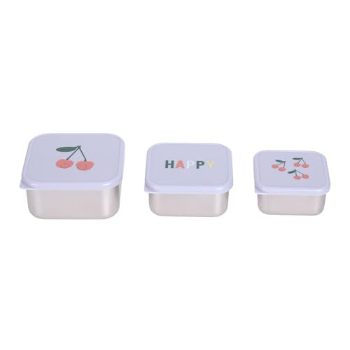 Lässig Happy Fruits recipientes de acero para aperitivos 3 uds.