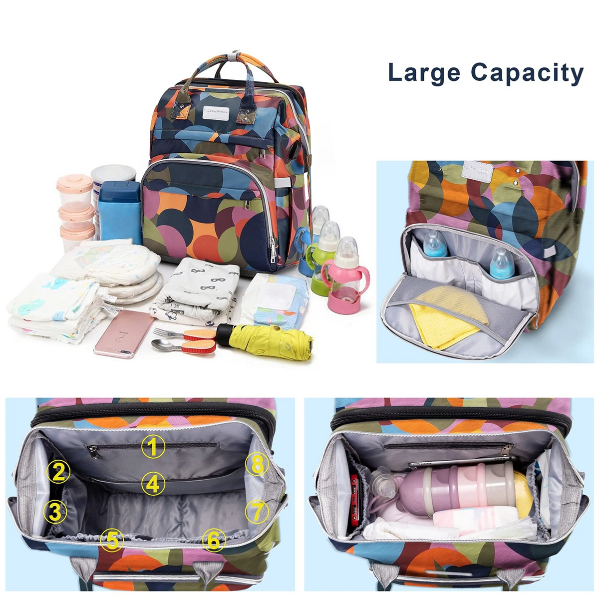 Mochila para carrito con accesorios y cuna de viaje para bebés
