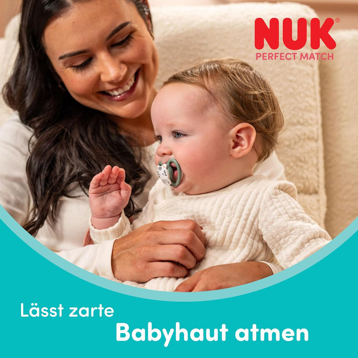 NUK Perfect Match Air smoczek uspokajający 18-36m x2 dla dziecka, z dużymi otworami wentylacyjnymi