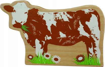 Corral de madera con 6 animales granja 30,5 x 37 x 31,5 cm