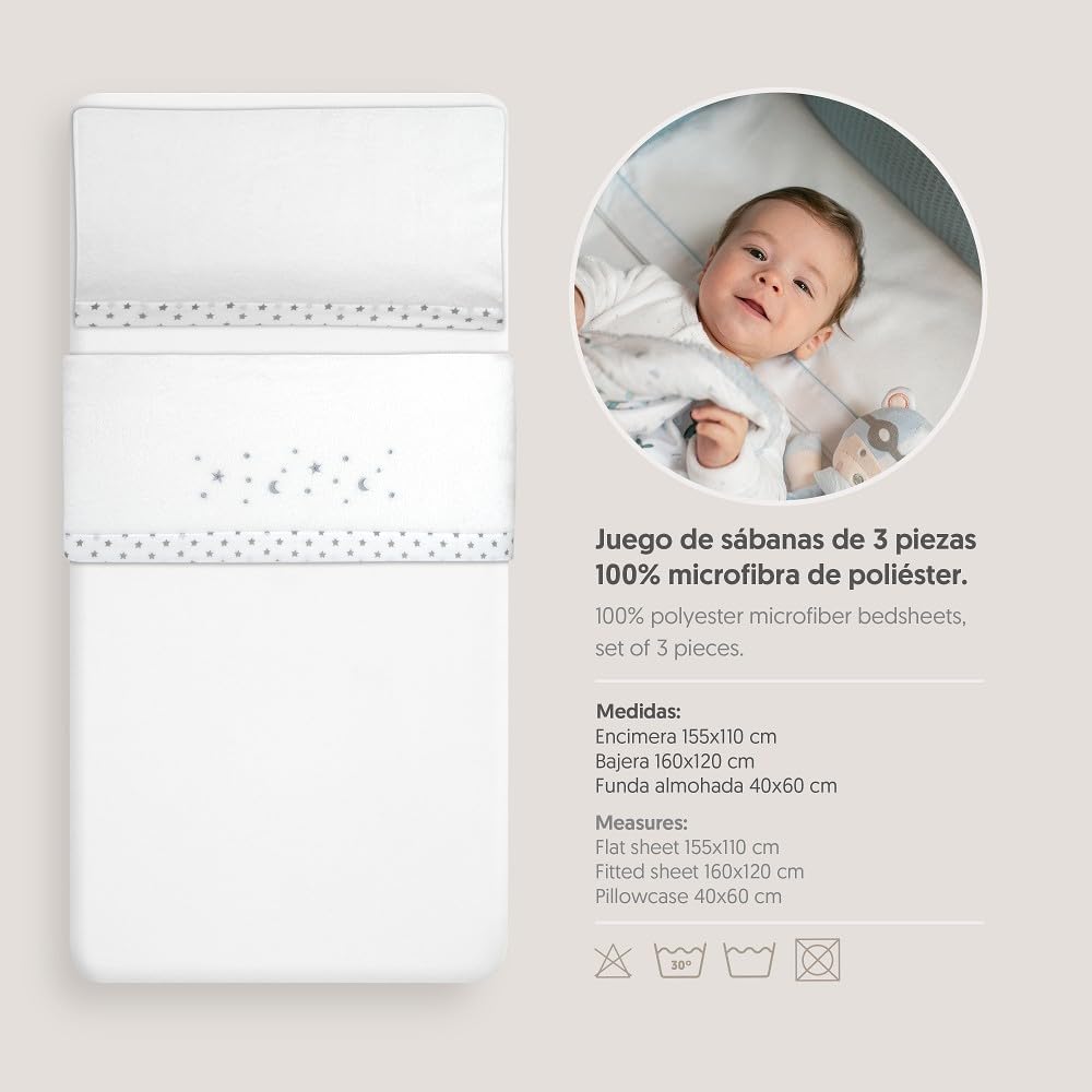 INTERBABY komplet pościeli do łóżeczka 60x120 cm Coralina, 3-częściowy zestaw mikrofibra/polar koralowy
