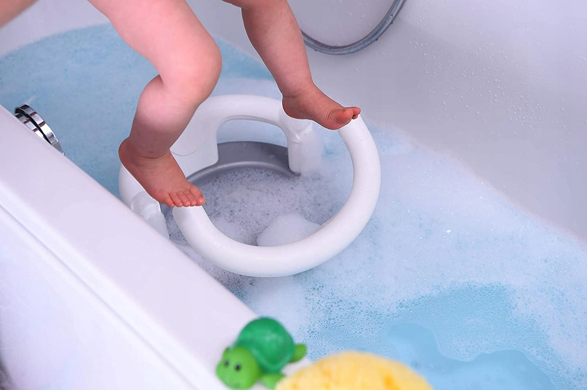 ROTHO Babydesign krzesełko do kąpieli 13kg, białoszare siedzisko dla dziecka w wannie, BPA free