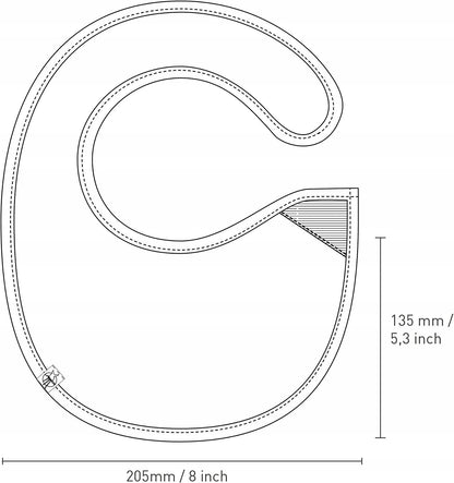 LASSIG śliniak bawełniany na rzep 0-12 msc ORGANIC, bawełniany śliniak niemowlęcy z wymiarami 205 x 135 mm
