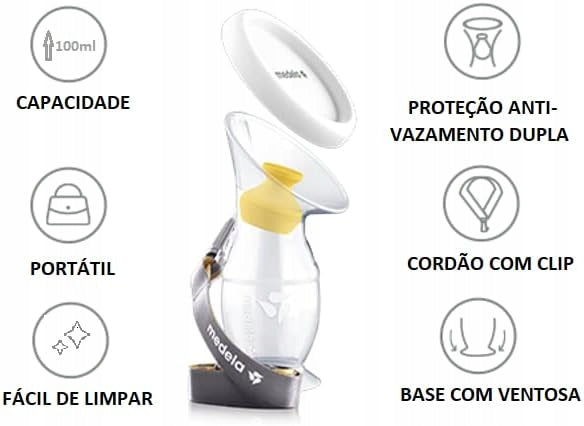 MEDELA kolektor silikonowy do zbierania pokarmu, silikonowy pojemnik na mleko matki, BPA free, używany