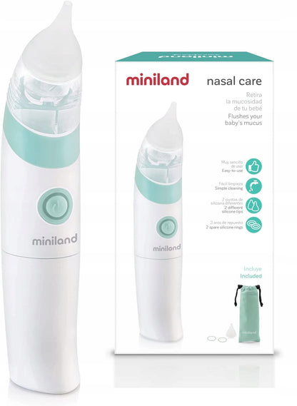 MINILAND aspirador nasal eléctrico + 2 boquillas y funda