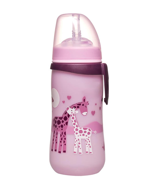 NIP Straw Cup vaso antigoteo con pajita 330 ml 12 m+ JIRAFAS