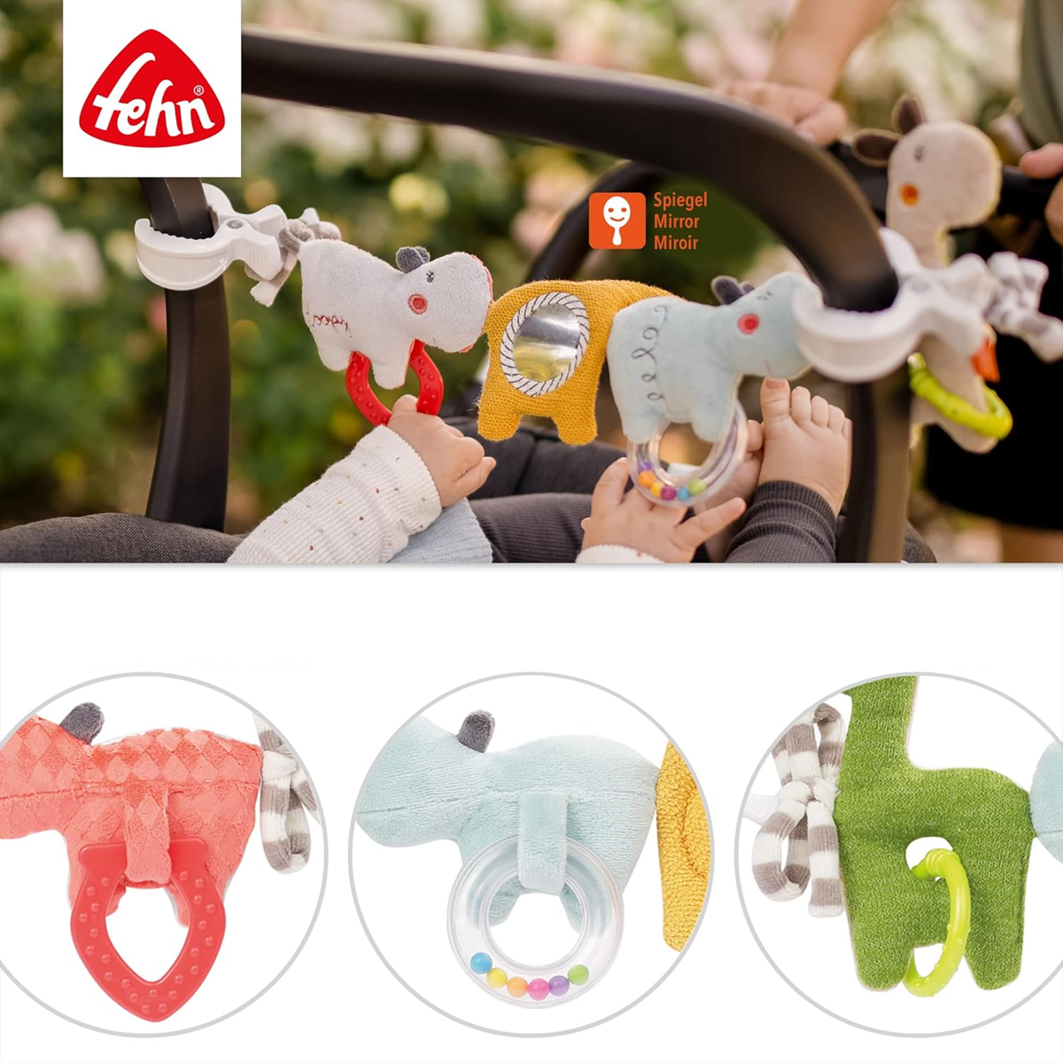 Cadena colgante para cochecito, cuna, silla de coche LOOPY & LOTTA 55 cm