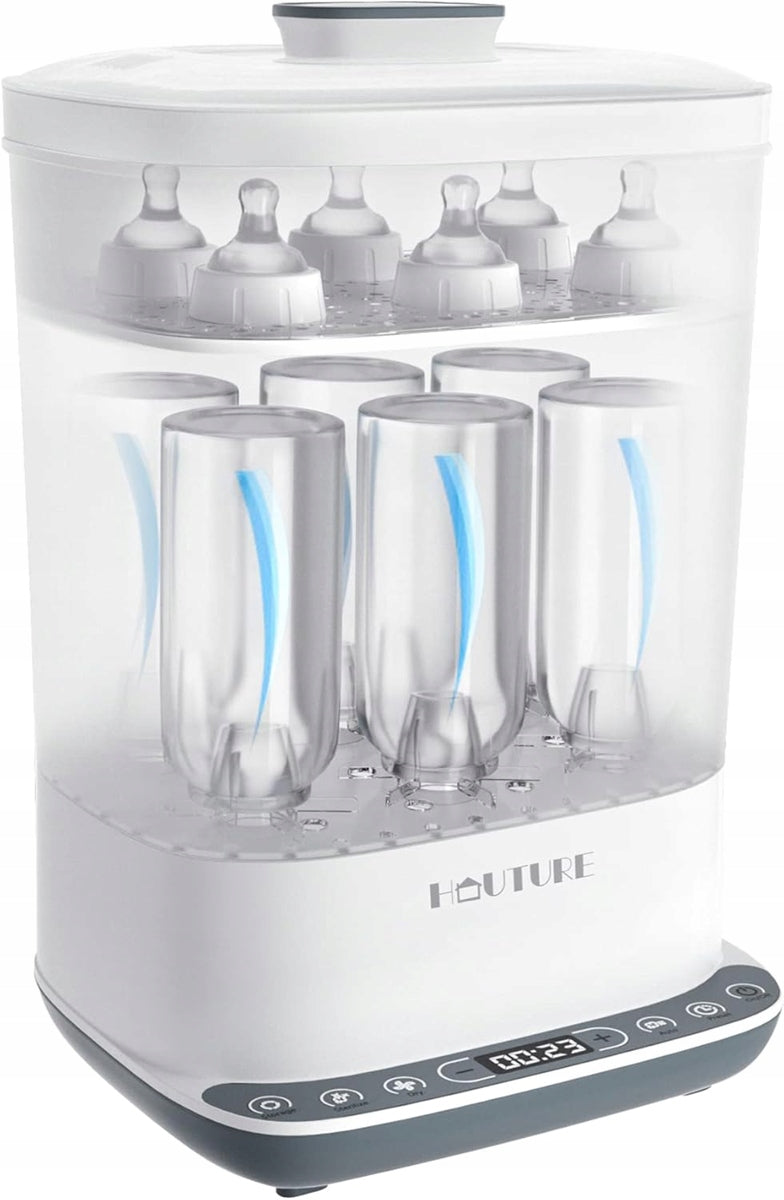 HAUTURE esterilizador y secadora de vapor para 11 biberones, 2 minutos