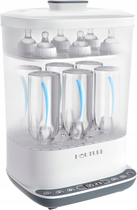 HAUTURE esterilizador y secadora de vapor para 11 biberones, 2 minutos