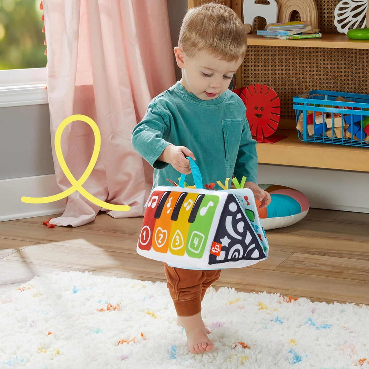 FISHER-PRICE Piano interactivo Kick & Play para jugar boca abajo