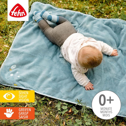 FEHN Little Castle baby blanket 75x100 cm with rattle