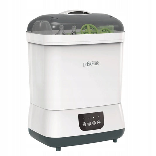 DR BROWN'S esterilizador y secadora 2en1 para 6 biberones, 55 minutos + 2 filtros HEPA