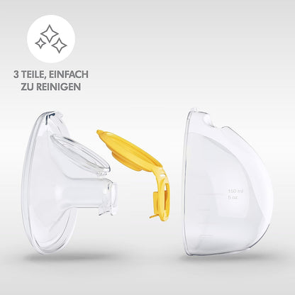 MEDELA Freestyle Flex podwójny LAKTATOR hands-free, 3 części, łatwy do czyszczenia, żółto-szary