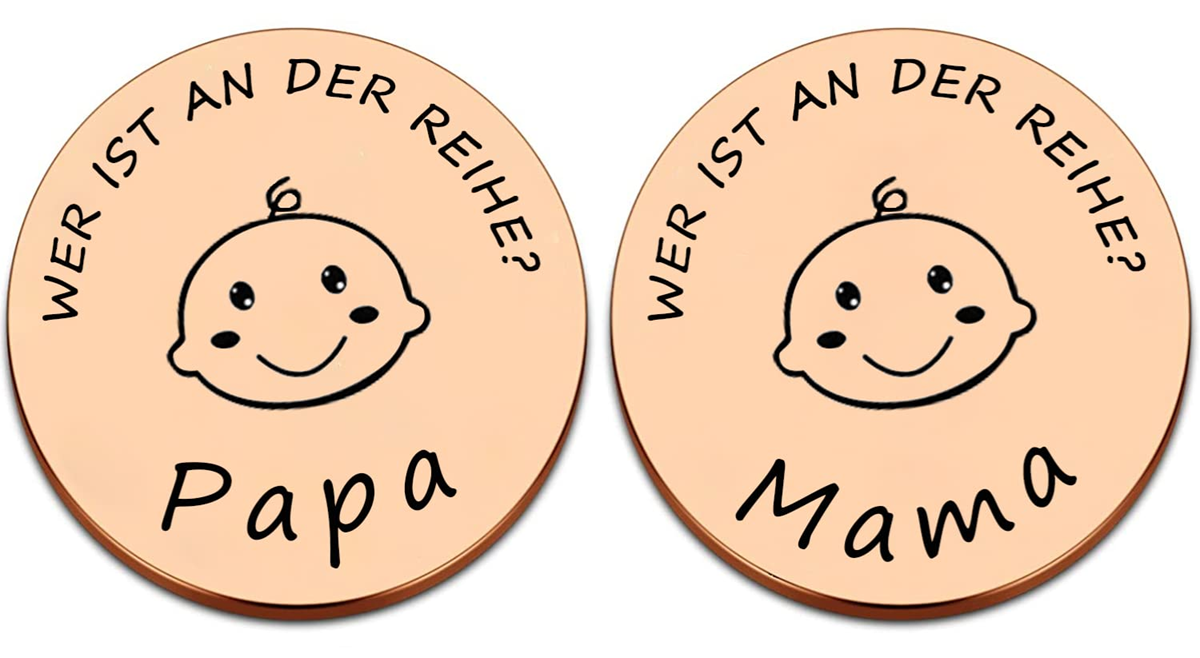 KIYOYI moneda de acero para tomar decisiones MAMÁ o PAPÁ 3 cm