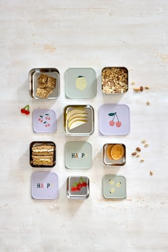 Lässig Happy Fruits recipientes de acero para aperitivos 3 uds.