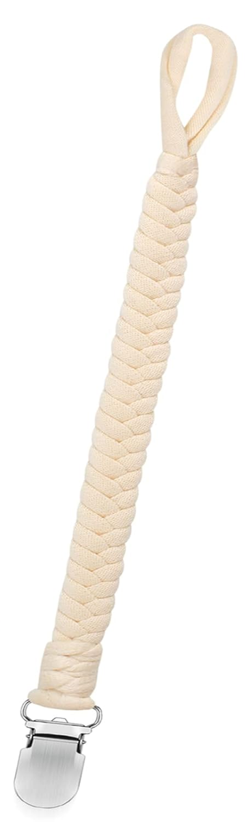 ANNHAO cadena de chupete de algodón con clip 22 cm BEIGE